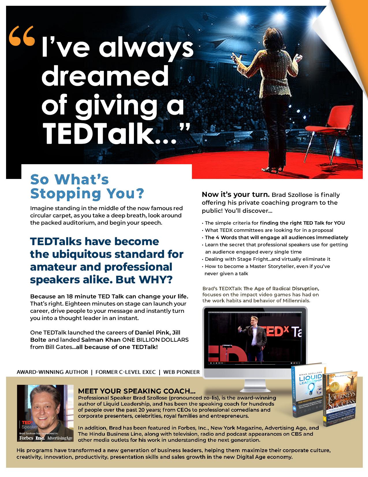 TEDTalk Mastery with Brad Szollose